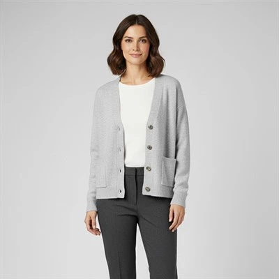 Grey Wool Cardigan Womens