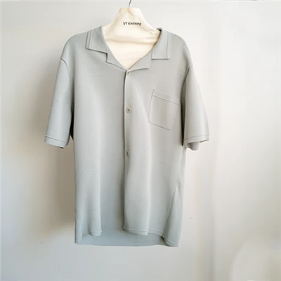 Mens White Knitted Polo Shirt
